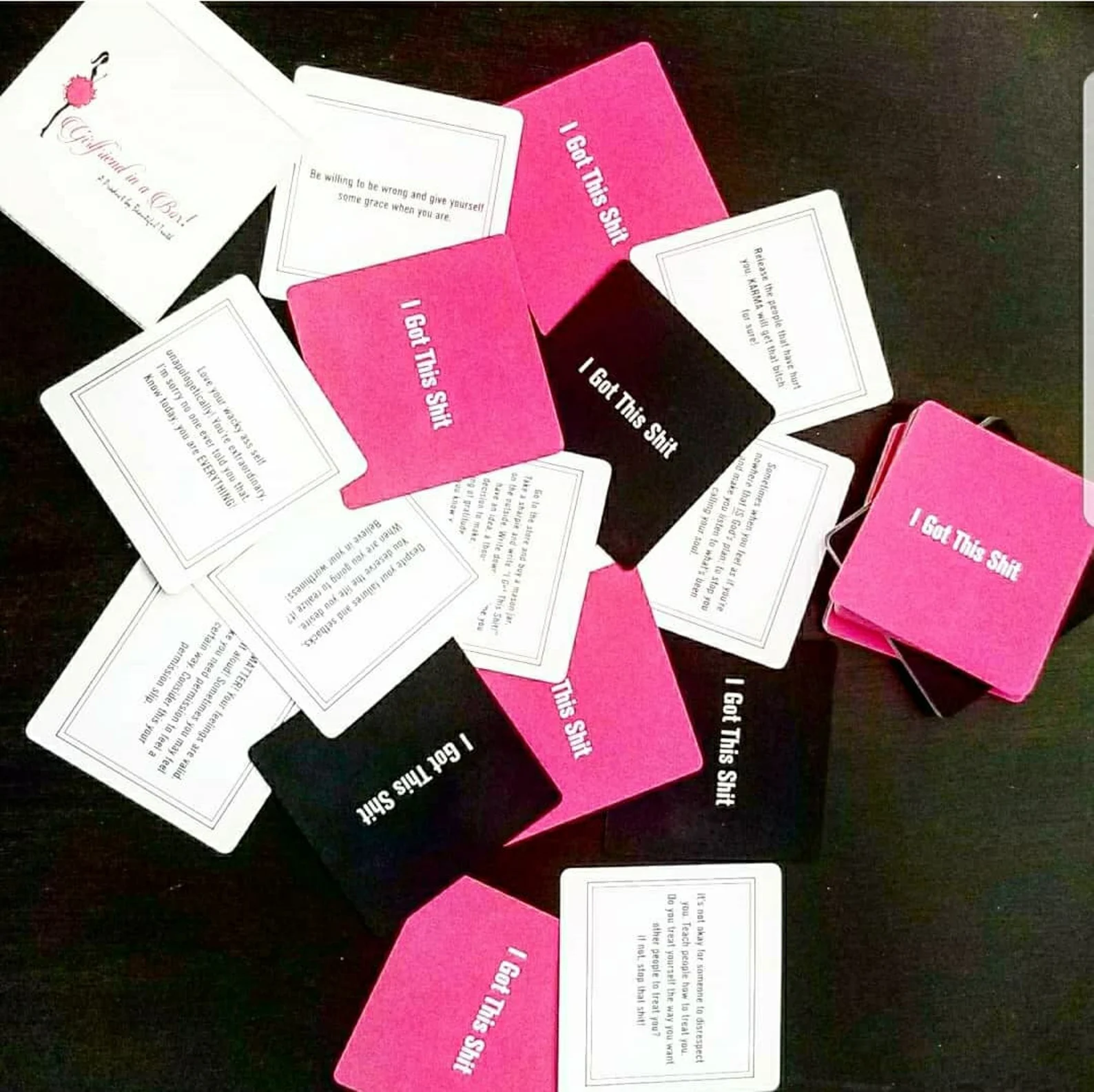 Cards spread out