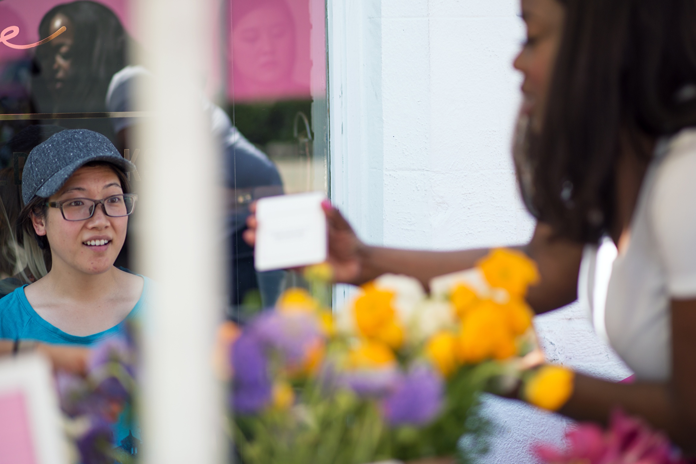 Founder at a pop-up event